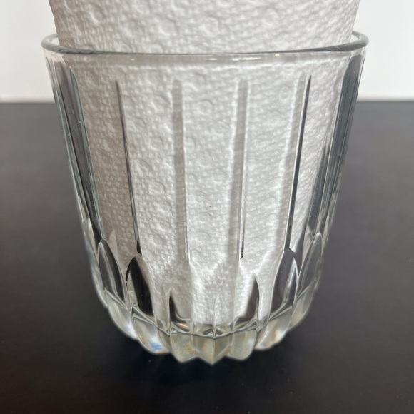 Vintage set of Four Beveled Cut Glass Heavy Lowball Glasses - Picture 7 of 10